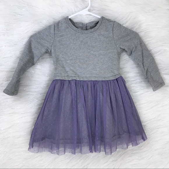 Tea Collection Other - -SOLD- Tea Collection Gray Dress Purple Tulle 3T